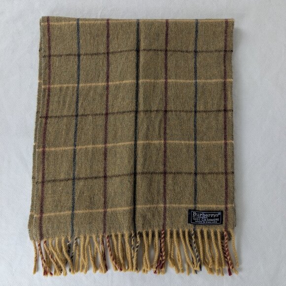 BURBERRY | Classic Green Nova Check | 100% Cashmere | Made In England - Picture 2 of 7